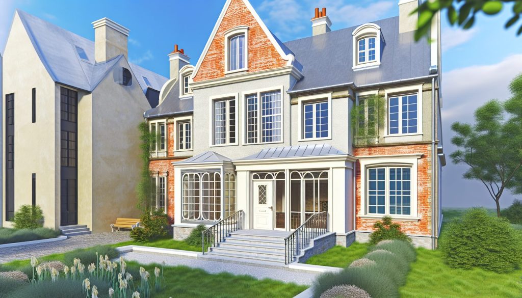 Rénover une maison bourgeoise à Ecully : allier le charme ancien et l'élégance moderne des profilés aluminium.